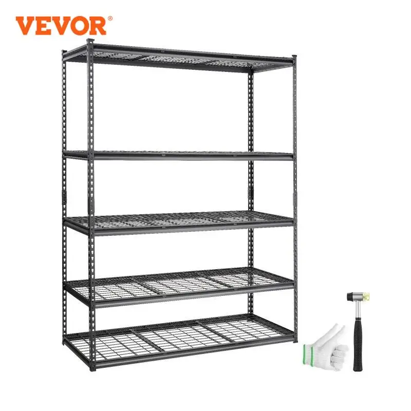 VEVOR 5-Tier Adjustable 2000 lbs Storage Shelving Unit Heavy Duty Garage Shelves Organizer Wire Rack for Kitchen Pantry Basement