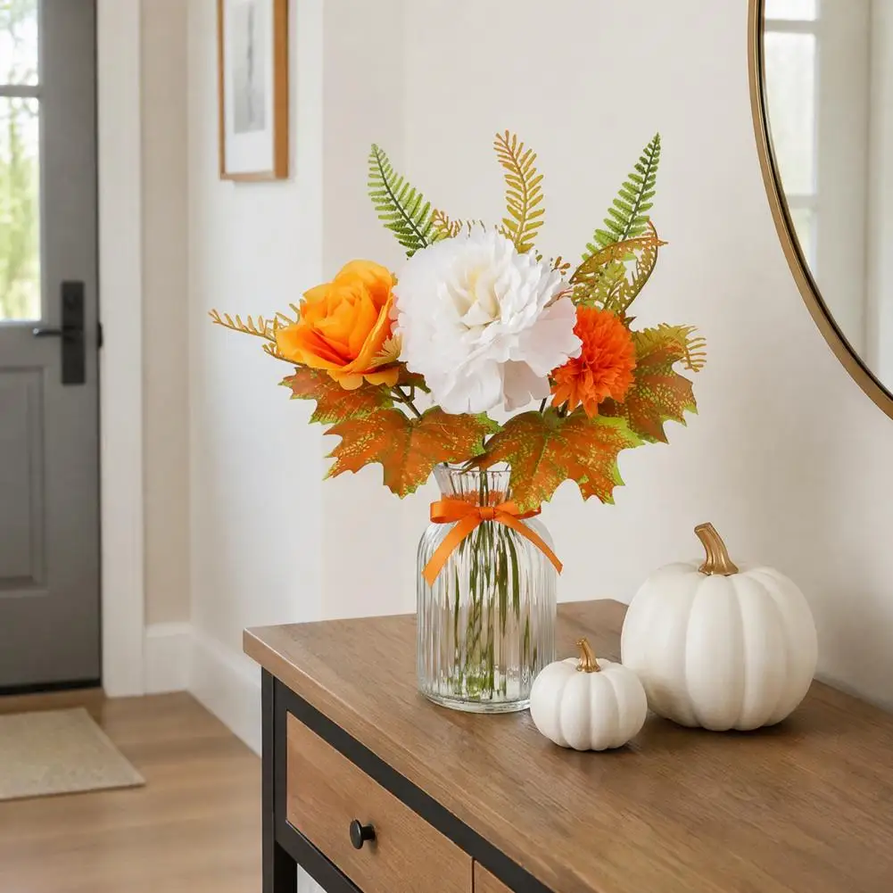 Simulation Greenery for Decoration Artificial Flowers for Home Decor Artificial Fall Flowers Bouquet Realistic Faux for Wedding