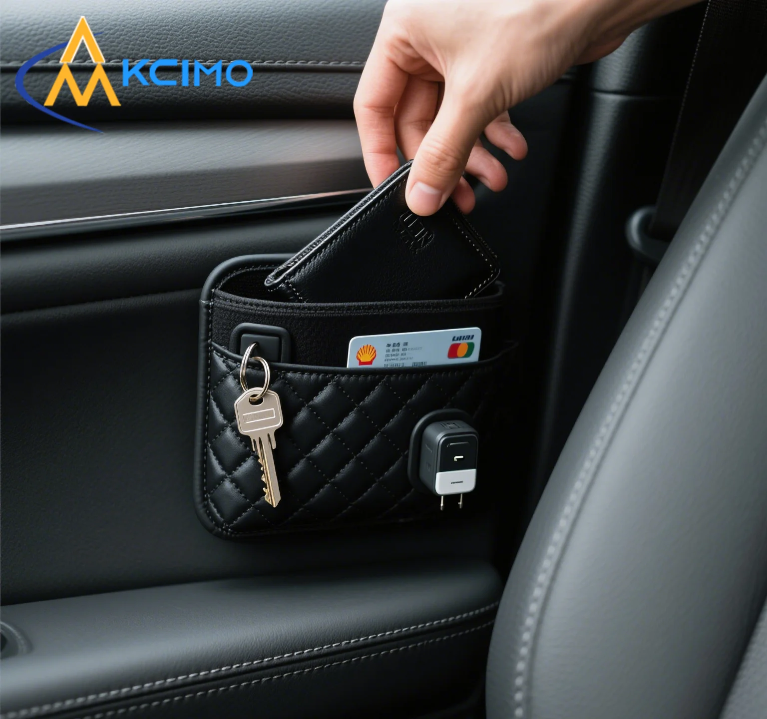 

PU Leather Car Storage Pocket Seat Back Door Center Console Organizer for Small Stuff Car Storage Bag Universal for All Vehicles
