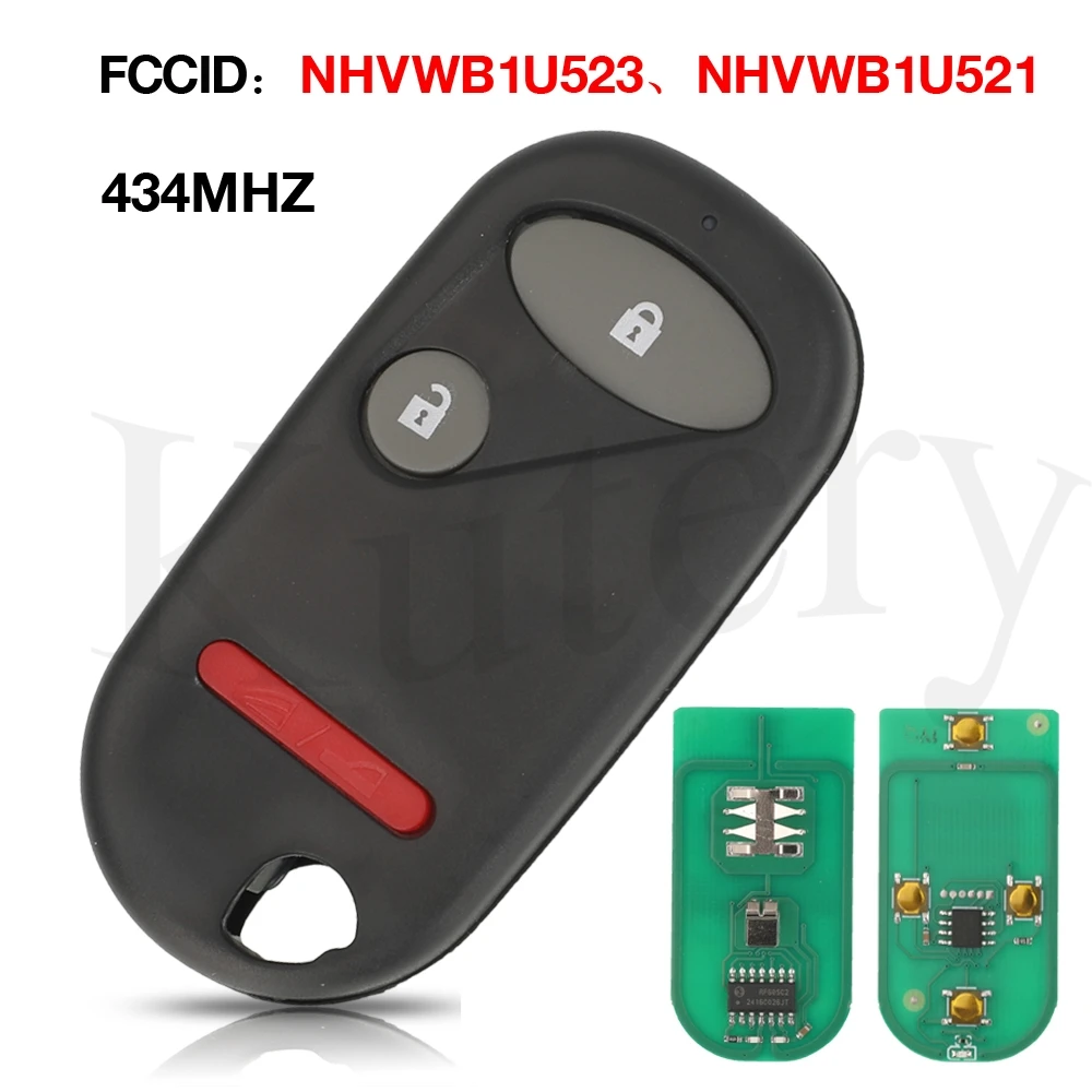 jingyuqin 3 Buttons Keyless Entry Remote key For Honda NHVWB1U521 433Mhz For Civic 2001 -2005 NHVWB1U523 key