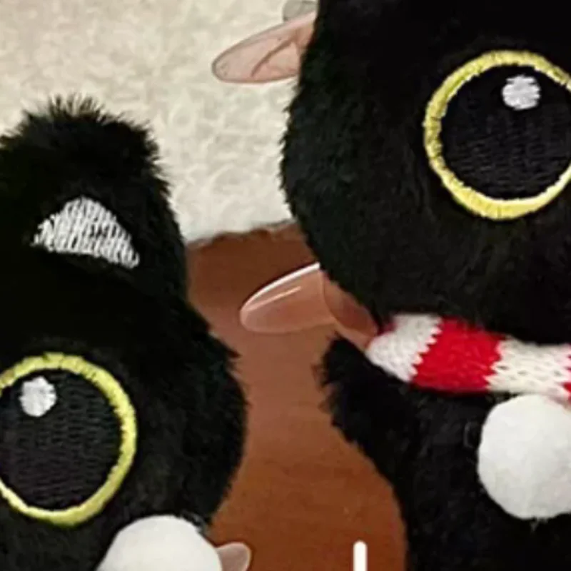 

Милый плюшевый брелок-кукла с котенком черного цвета, идеально подходит для школьных сумок или подарков для пар