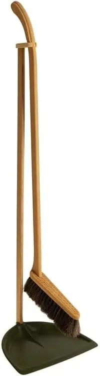 Dustpan & Brush Set Moss Green - Long Handle