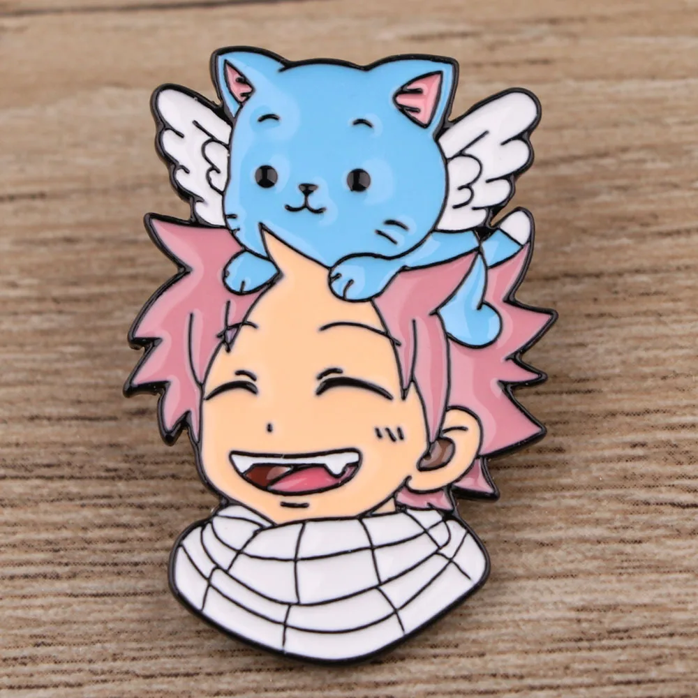 

Anime FAIRY TAIL Happy Etherious Natsu Dragneel Cosplay Props Metal Badge Pin Alloy Brooch Accessories