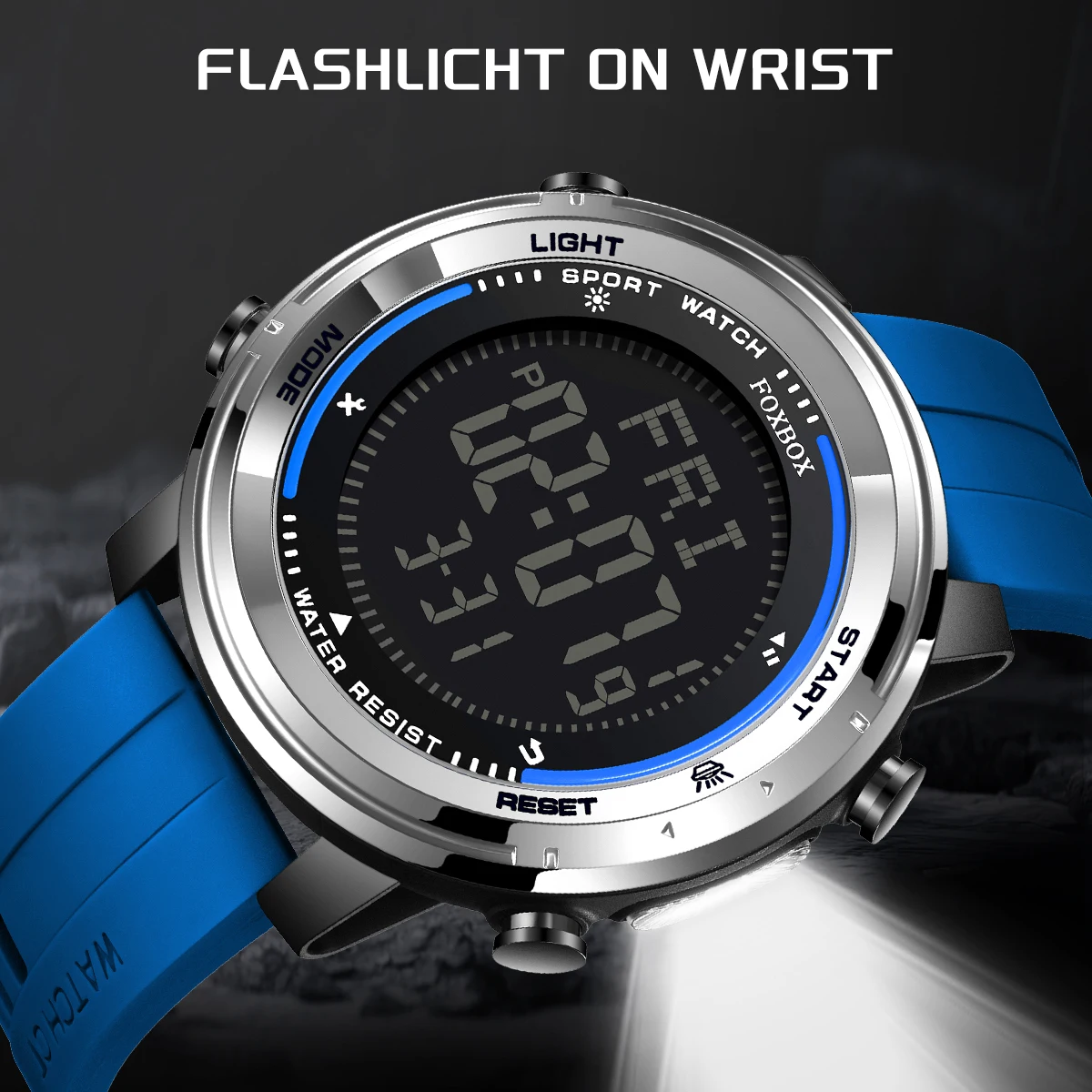 LIGE Digital Watches Sports LED Flashlight Wristwatches Men's 50m Waterproof Watch Digital Light Stopwatch  Military Watch Men