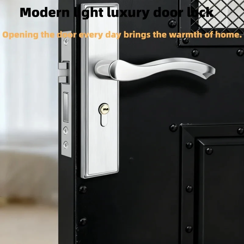 

Комплект бесшумных дверных замков из нержавеющей стали - ручка-рычаг для спальни, ванной комнаты и дверей из массива дерева