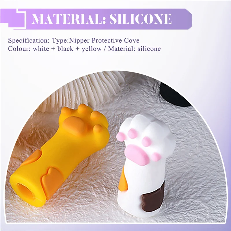 AA20-3Pcs น่ารัก Nipper ฝาครอบป้องกันสําหรับเล็บ Cuticle กรรไกรเล็บเท้าเครื่องมือ Dead Skin แหนบหมวก