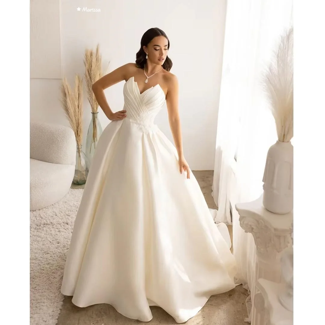 Marissa элегантные белые бальные платья на заказ женское вечернее платье женские атласные элегантные женские платья трапециевидной формы для свадебной вечеринки