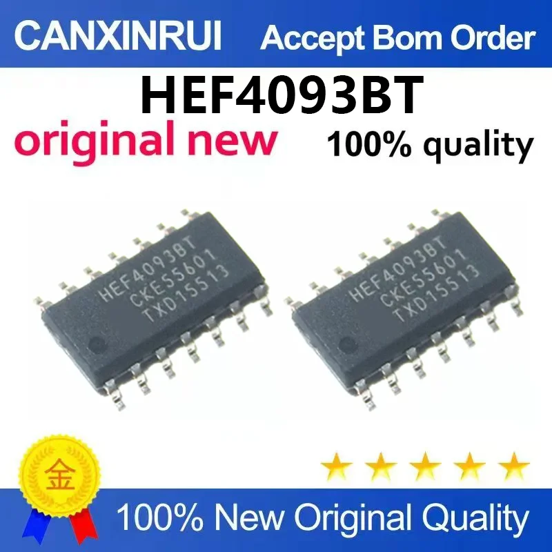 （5pcs-100pcs）Original genuine HEF4093BT, 653 SOIC-14 four-way 2-input NAND gate Schmitt trigger