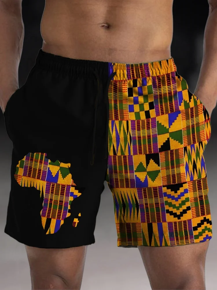 Short en polyester décontracté pour homme, artisanat jacquard, noir et couleur, printemps et été, nouveau, 2023