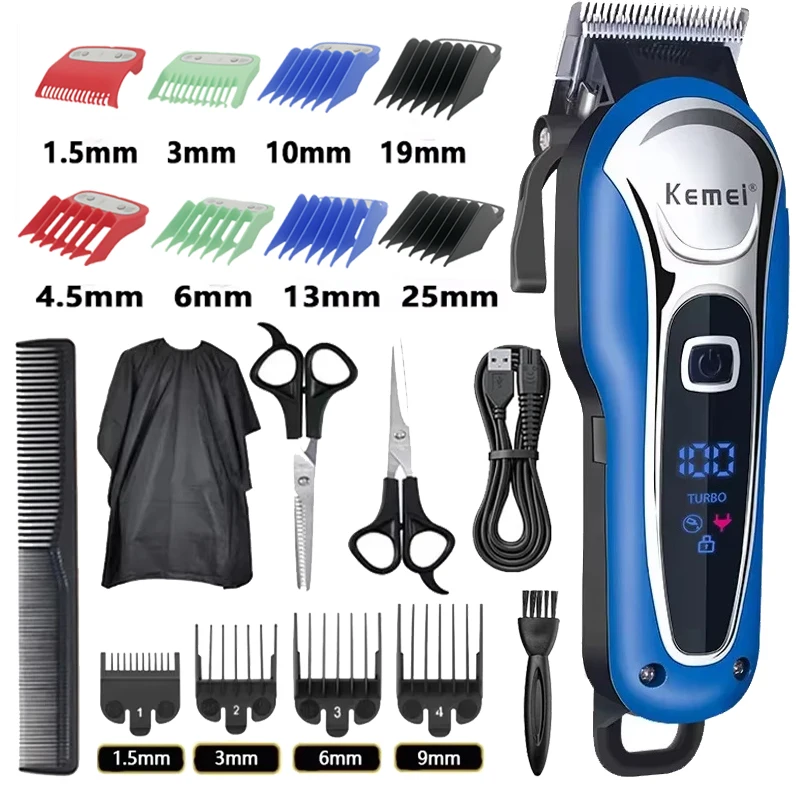Kemei Hair Clipper Hair Clipper Professional Hair Clipper Men's Electric Beard Knife Hair Clipper Hair Clipper Cordless Wired