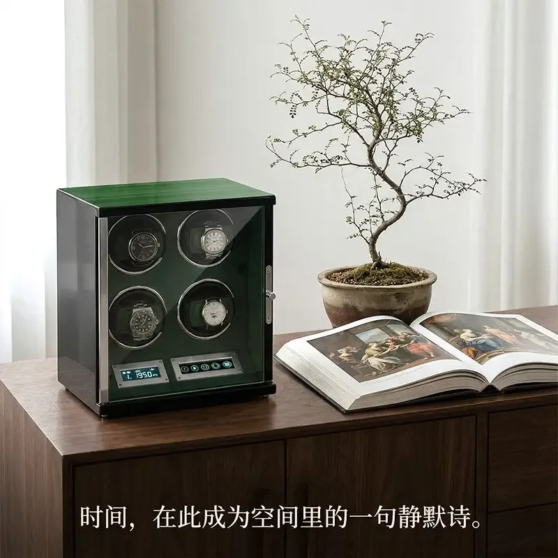 Smart fingerprint lock watch shaker, household automatic mechanical watch, vertical winding watch storage box