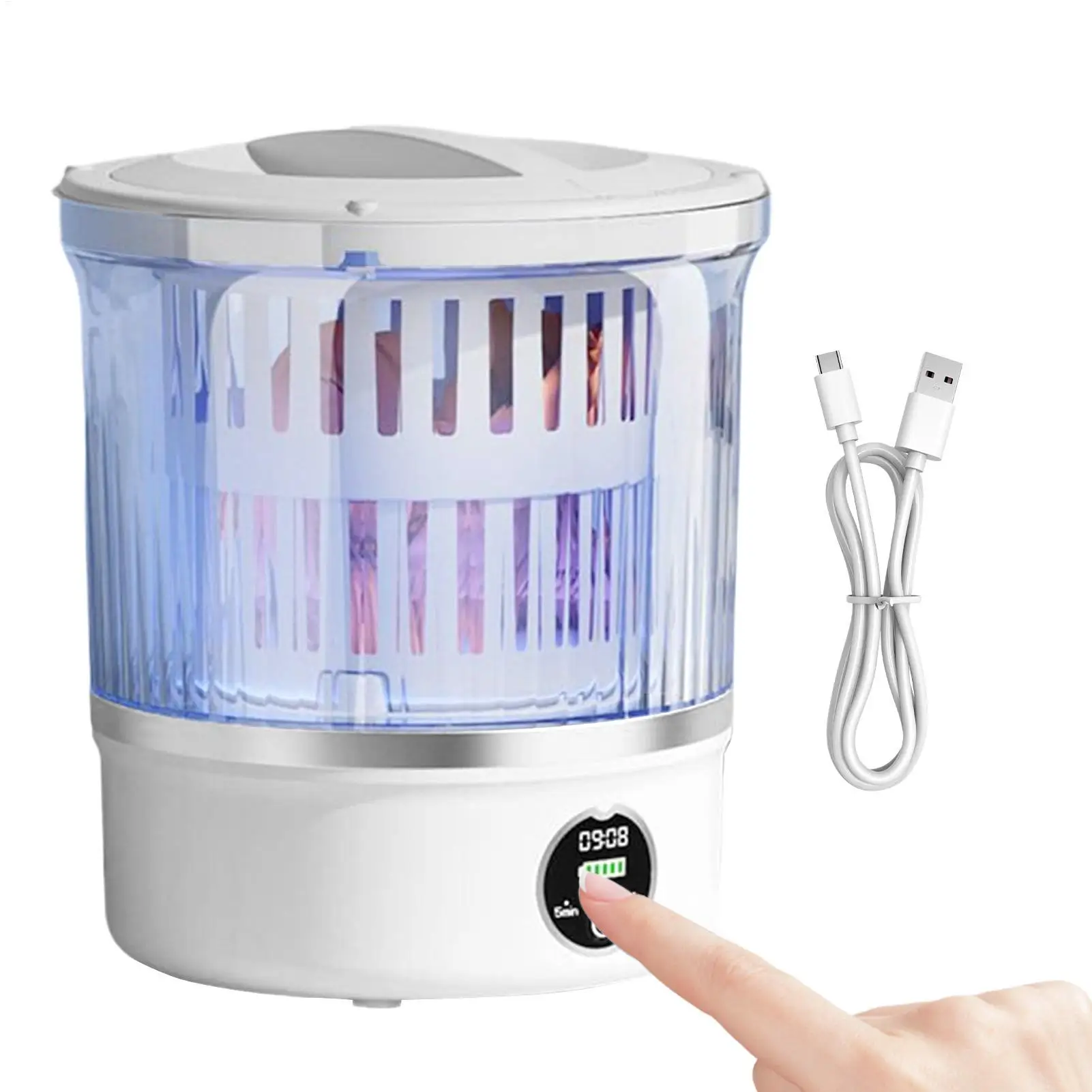 

Портативная стиральная машина 3л, перезаряжаемая, водонепроницаемая, нескользящая, мини-стиральная машина, портативная стиральная машина и сушилка для домашней квартиры