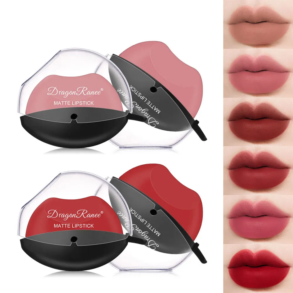 Lip-shaped lipstick seal Sip into makeup lazy blush lipstick Matte makeup effect Moisturizing lip gloss Waterproof non-stick cup