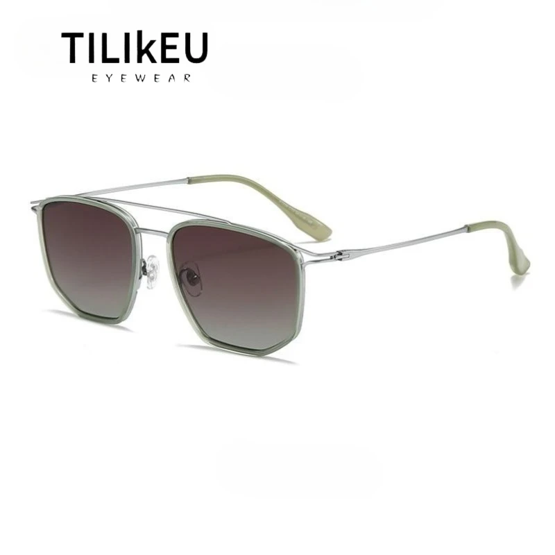 2025 New Vintage Pilot Style Driving Polarized Sunglasses Men and Women Double Beam UV400 Outdoor Sunshade Fishing Sun Glasses