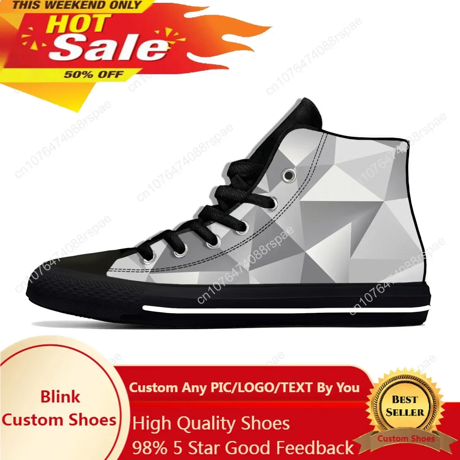 Hot Geometric Abstract Triangle Aesthetic Casual Shoes High Top Breathable Men Women Sneakers Lightweight Summer Board Shoes