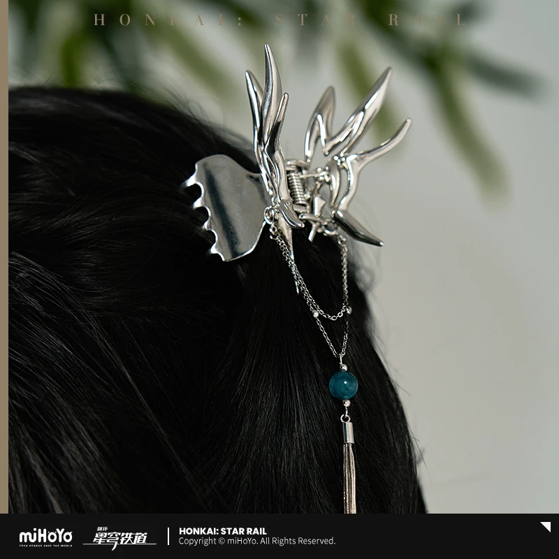 MiHoYo Honkai Star Rail Feixiao – éventail pliant officiel, collier à griffes de cheveux en métal, accessoires de Costume de Cosplay, cadeau pour Fan