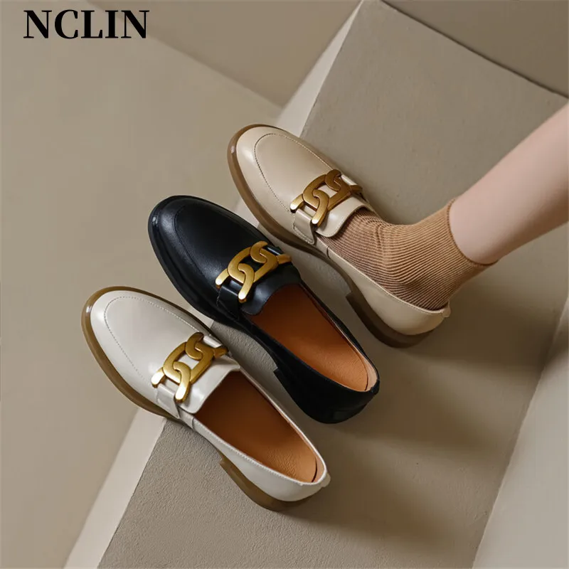 New Spring Autumn Women Pumps Casual Loafers Woman Chunky Heel Shoe For Women Slip-On Round Toe Low Heels Shoes Zapatos De Mujer