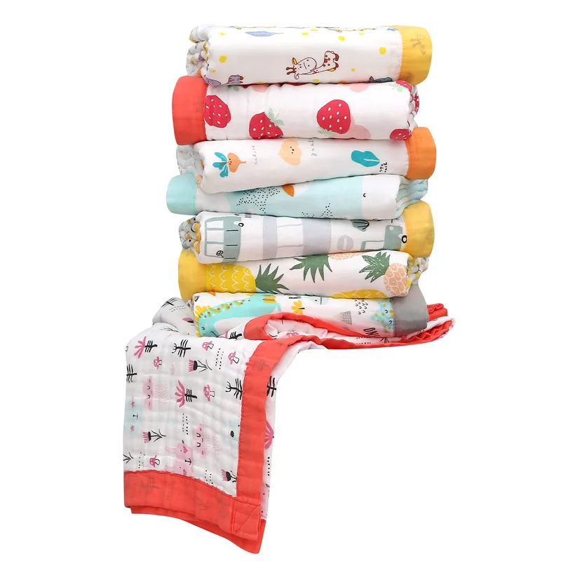 الأطفال الكرتون الحيوان منشفة استحمام الطفل ستة طبقة الشاش البشكير المرجان الصوف الكرتون الطفل بطانية