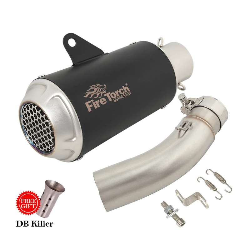 Motorcycle Exhaust System Escape Motorbike Middle Link Pipe 51mm With Muffler DB Killer Slip On For VOGE Q250 Q 250 2023 Year