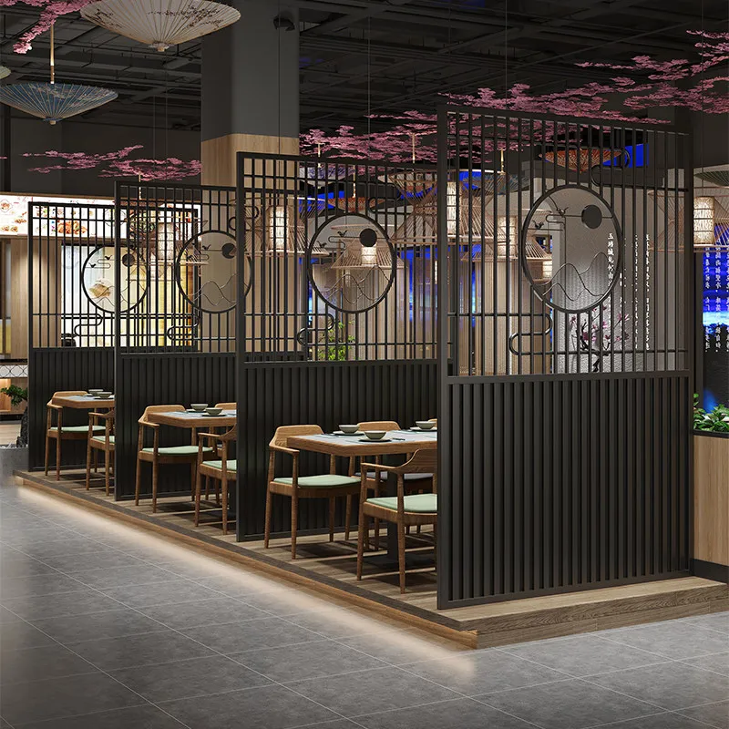 Luxury restaurant lobby metal screen partition board decorative art waterproof multi-function