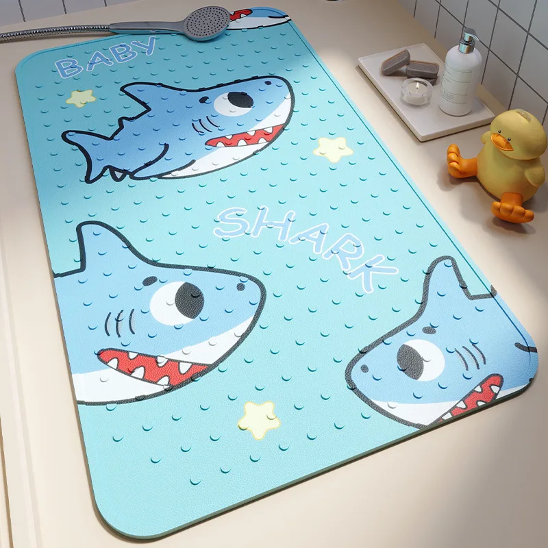 50x80cm Niedliche Cartoon PVC Badezimmer Rutschfeste Duschmatte mit Saugnapf Weiche Massagepad Kinder Ältere Anti-Fall Wasserdichter Badezimmerteppich