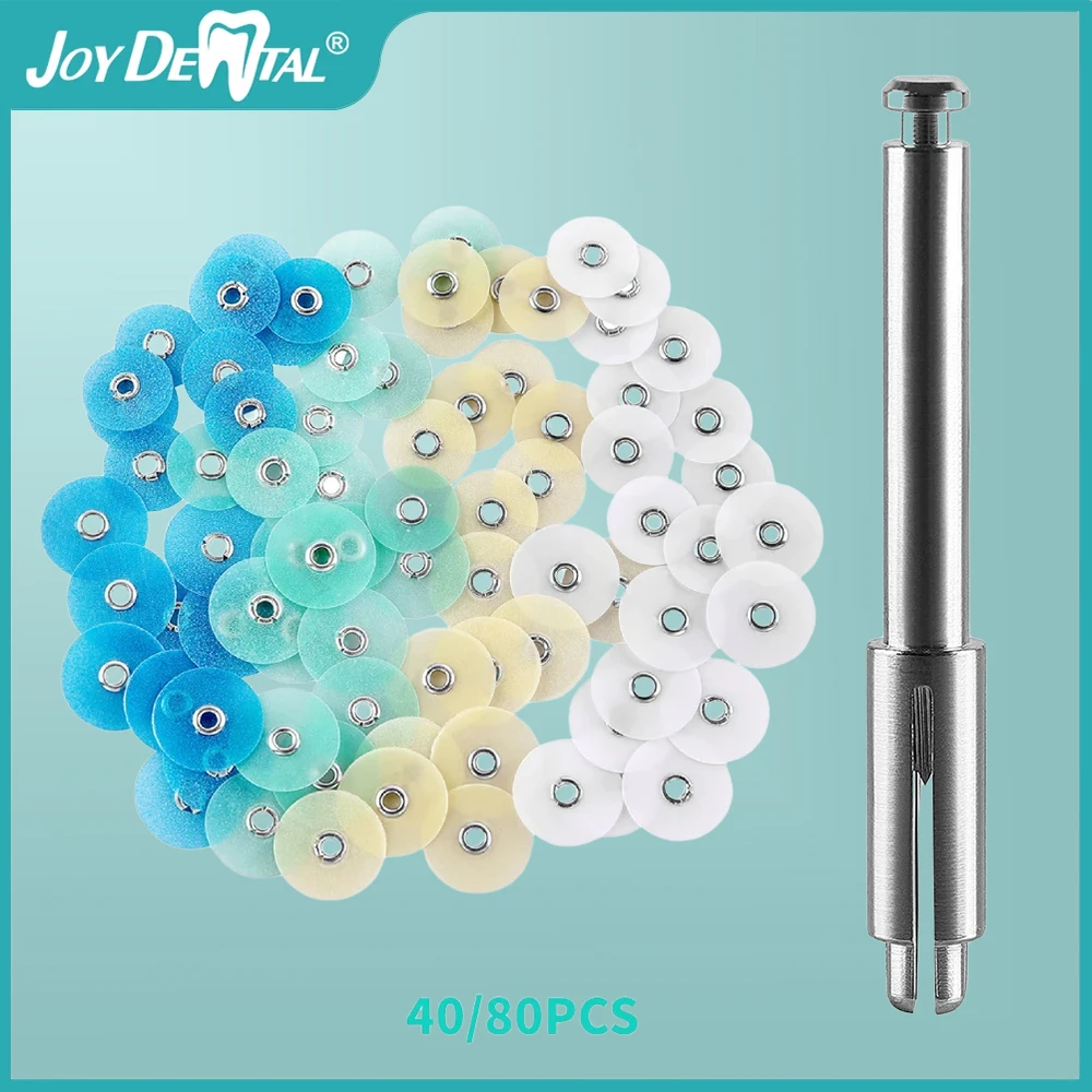 JOY DENTAL 40/80 Uds. Discos de pulido Dental reducción de bruto contorno mandril rayas conjunto materiales dentales