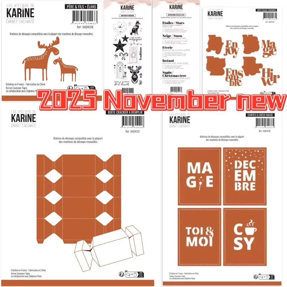 Matrices de découpe en métal avec nœud papillon de noël, ours noir, pochoir de décoration pour journal intime, modèle de gaufrage, carte de vœux faite à la main