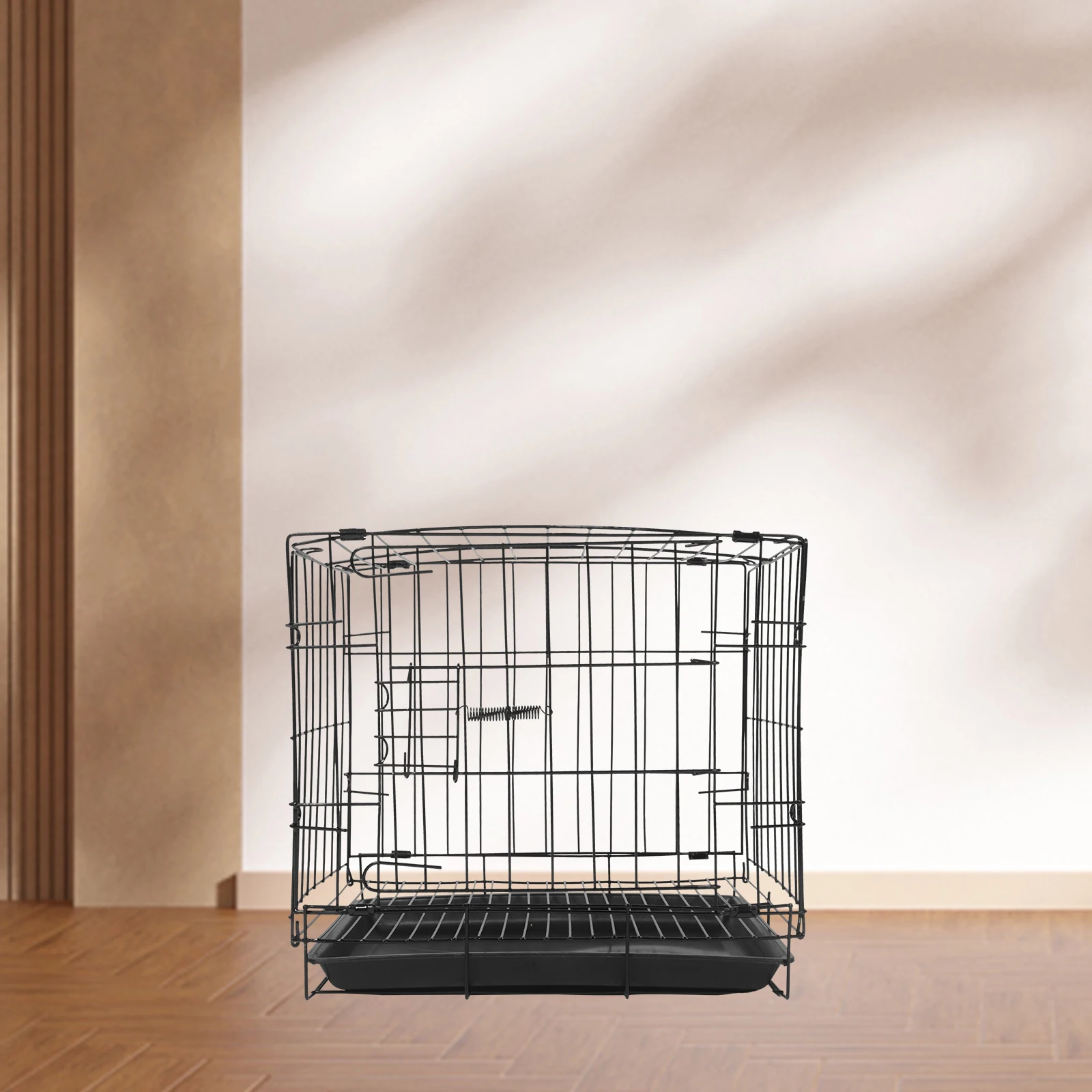 

Foldable Pet Cage for Small Dogs Cats Rabbits - Lightweight Portable Metal Wire Travel Crate with Ventilated Structure and