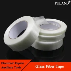 50m/Roll Strong Glass Fiber Tape Single Side Adhesive Tapes Industrial Strapping Packaging Fixed Seal Transparent Striped