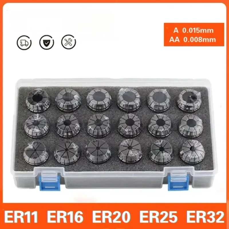 

ER11 ER16 ER20 ER25 ER32 ER40 Collet Chuck Spring Collet Chuck Set Suit A AA Grade for CNC Milling Tool Holder ER Collet Chuck