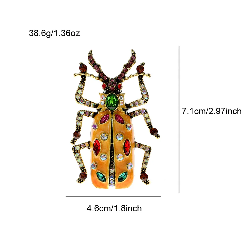 SKEDS New Arrival 2023 Women Men Exquisite Enamel Beetle Pins Brooches Fashion Unisex Suit Clothing Insect Badges Brooch Pin