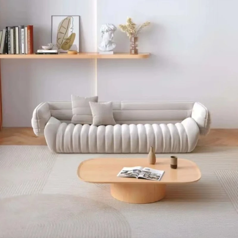 

Italian minimalist Internet celebrity special-shaped banana boat modern simple hotel living room movable curved straight fabric