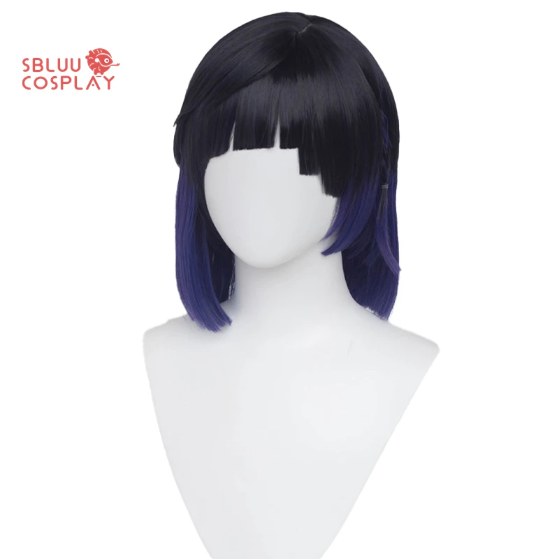 

SBluuCosplay Synthetic Hair Genshin Impact Yelan Cosplay Wig 35cm Mixed Color Straight Heat Resistant Women Cosplay Wigs