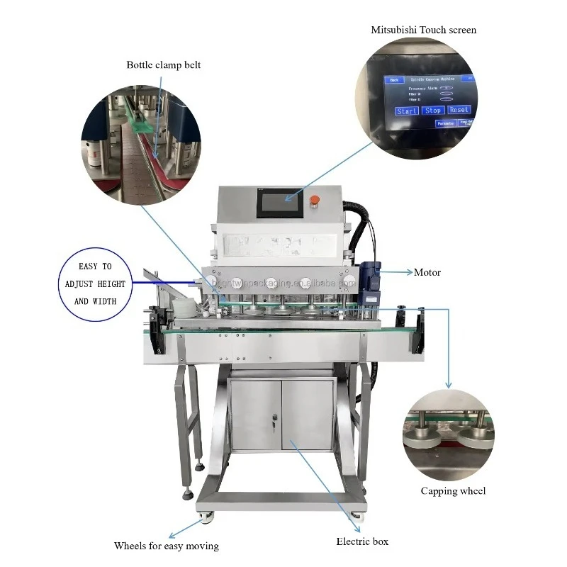 Bright double automatic bottle spindle capping machine