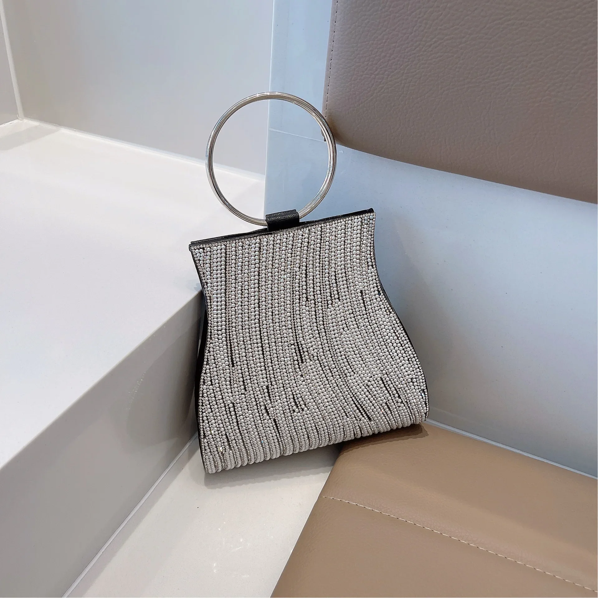 Vrouw Avondtassen Diamant Strass Clutch Bag Dame Portemonnee Bruiloft Portemonnee Feestbanket Zilveren Handtassen Vrouwelijke Koppelingen Tote