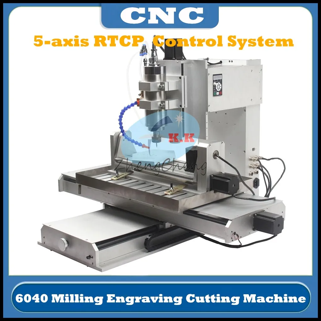 2023 CNC 5 Axis 6040 Network Port Router Metal Milling Engraving Cutting Machine 220V/110V Rotary Table Cyclmotion Control Card