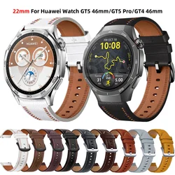 22mm Leather Strap For Huawei Watch GT5 GT 4 46mm GT5 GT3 pro 46mm Smart Watch For Huawei Watch GT 5 Wristband Replacement Strap