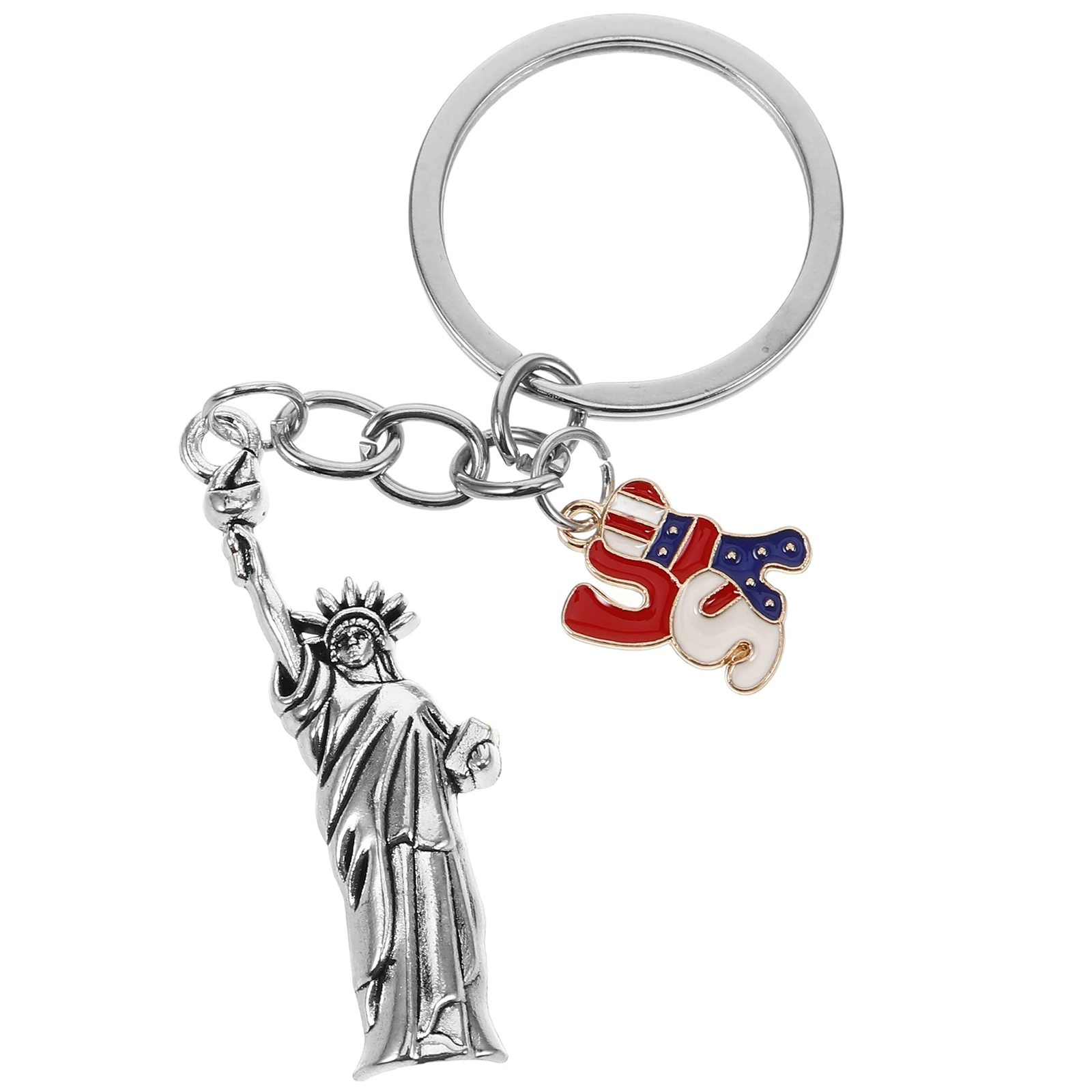 

Statue of Liberty Keychain Metal Patriotic Keyring Pendant Commemorative USA Flag Decor Lightweight Portable Gifts