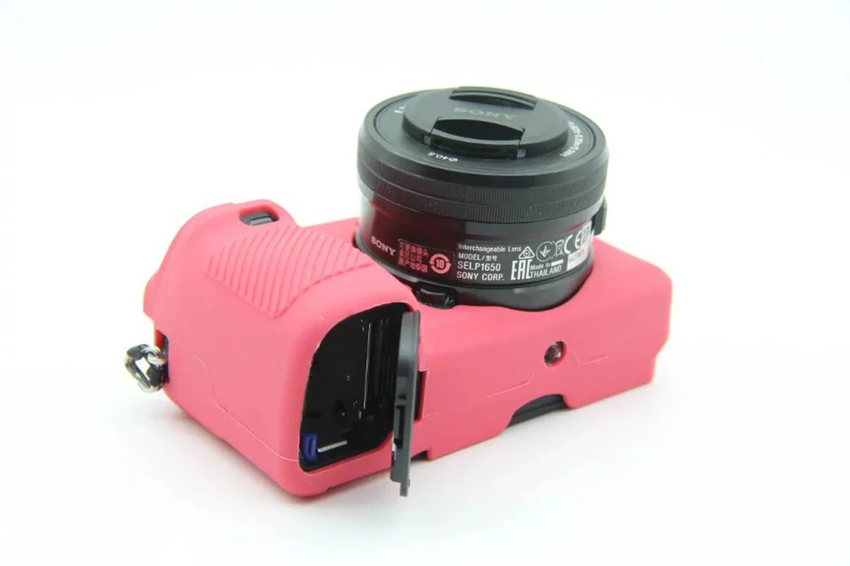 لينة السيليكون كم درع حالة غطاء الجسم حامي الإطار الجلد لسوني ألفا ILCE-6300 A6400 A6300 A6100 حقيبة فيديو واقية