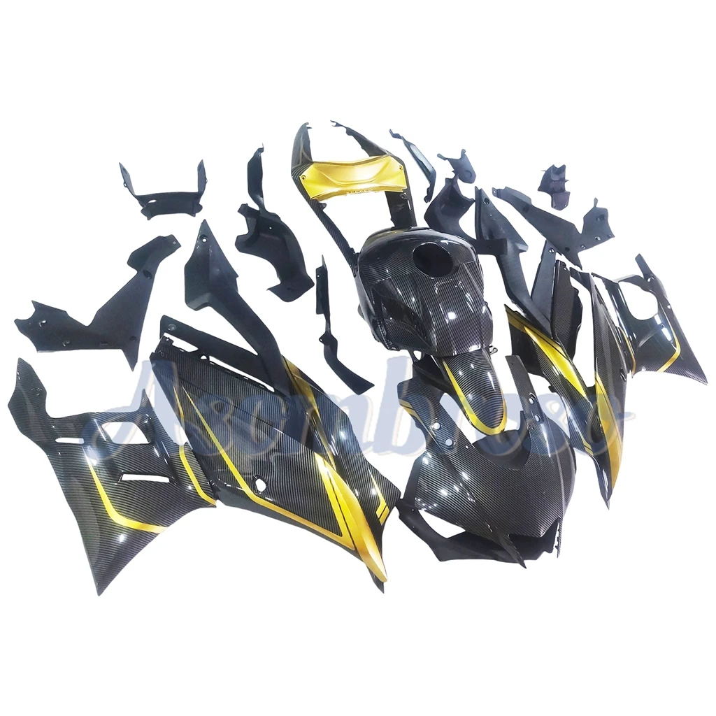 ABS Panels Body Kit For Yamaha YZF R3 2019 - 2024 YZF R25 Motorcycle Carbon Fiber Fairing Modified Accessories | Gold lines