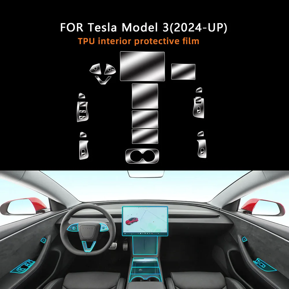 

Для Tesla Model 3 Highland 2024 2025 ТПУ панель коробки передач навигация автомобильный внутренний экран защитная пленка против царапин