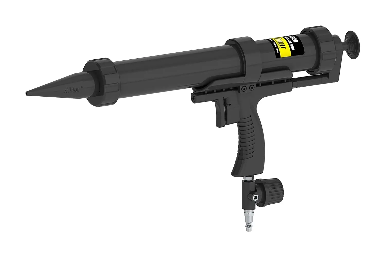 Engineering AB30 Mid-Handle Air-Powered Steel Bulk Caulking Gun, 120 PSI Air Drive, 30 oz