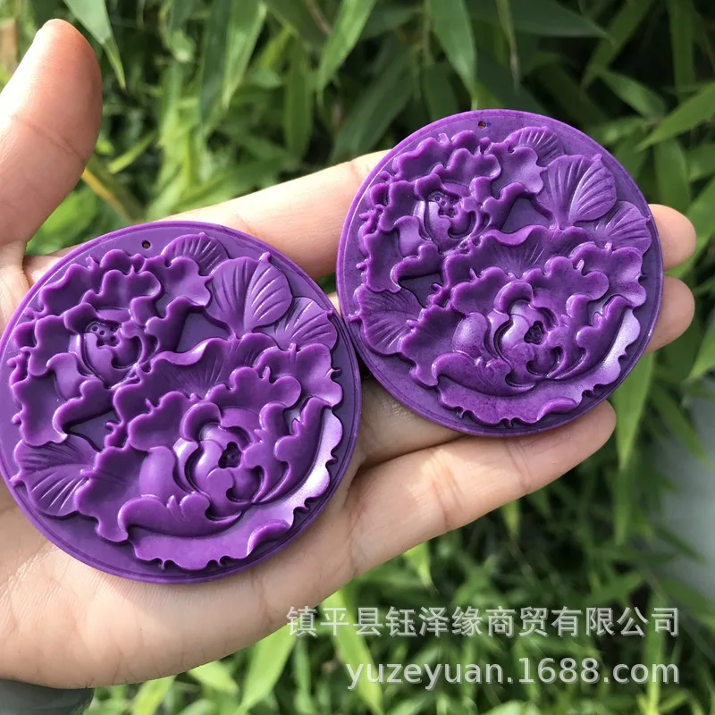 الطبيعية الأمريكية الأرجواني الميكا قلادة قلادة مائلة الحديد خام زهرة سترة سلسلة