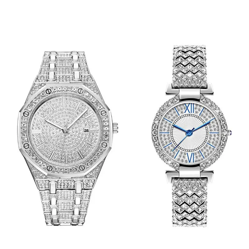 

High-end Quartz Couple Watch Roman Scale Diamond Dial Luxury Watch For Men Women Rhombus Strap Waterproof Hand Clock
