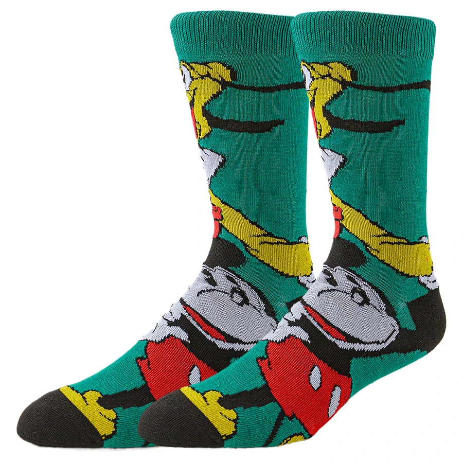 5 ペア男性女性ディズニーアニメソックスヒップホップストリートファッションノベルティおかしいカジュアルクルー漫画