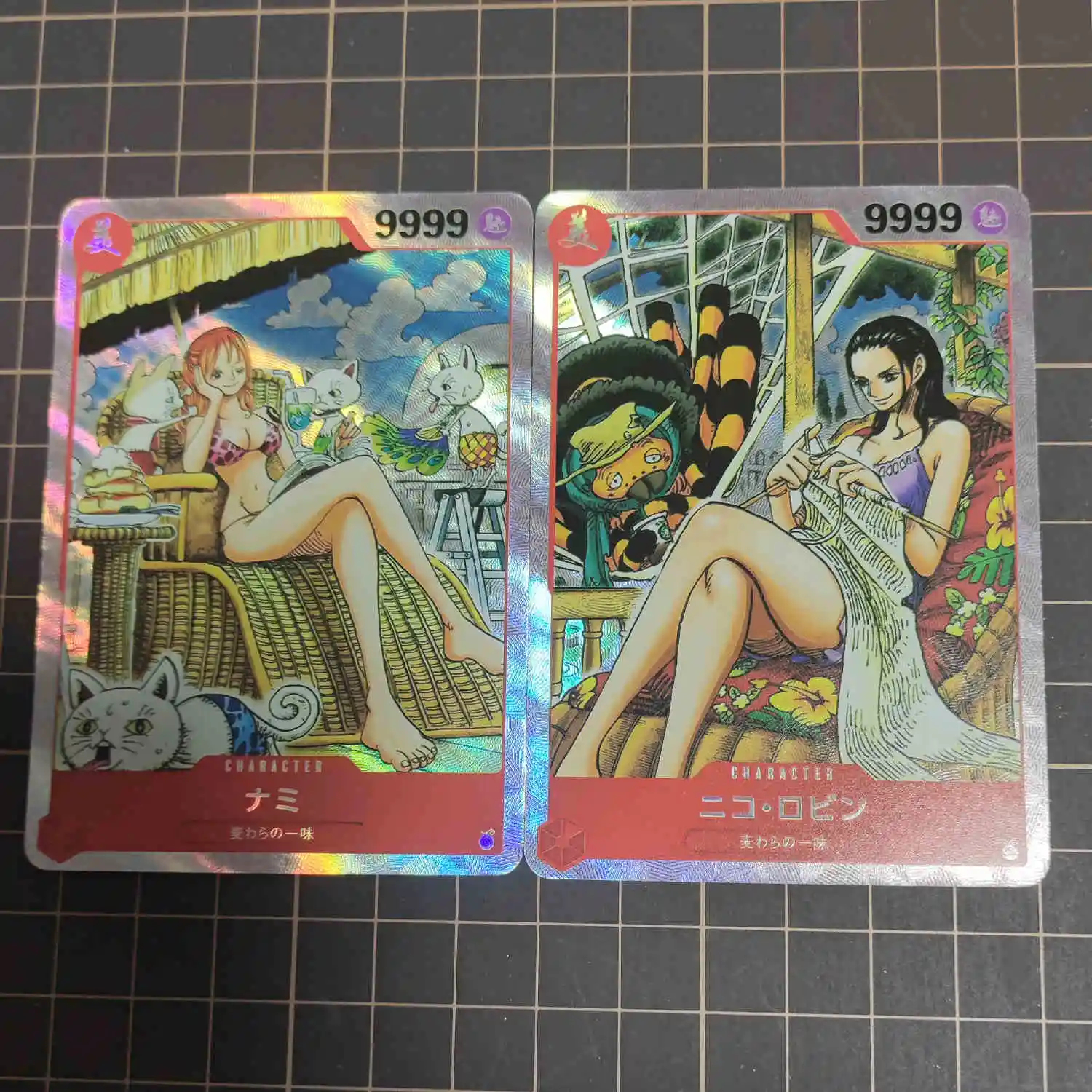 2 Pz/set Fai Da Te Self Made One Piece Nami Tcg Costume Da Bagno Collezione Carta Rifrazione Colore Flash Robin Anime Carte Regalo Giocattoli