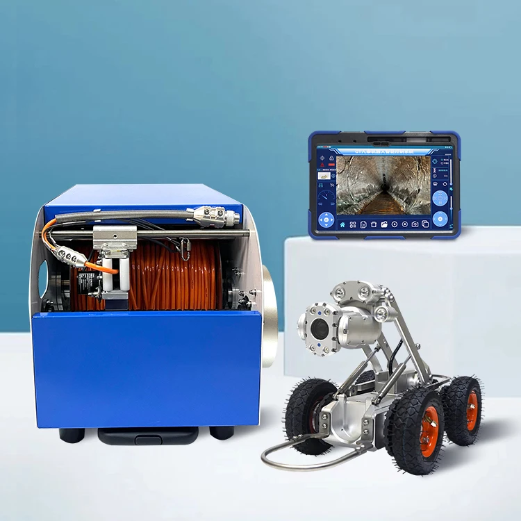 Robot de inspección de tuberías de alcantarillado, cámara de inspección de tuberías de drenaje de alcantarillado, sistema de inspección de tuberías sobre orugas robótico