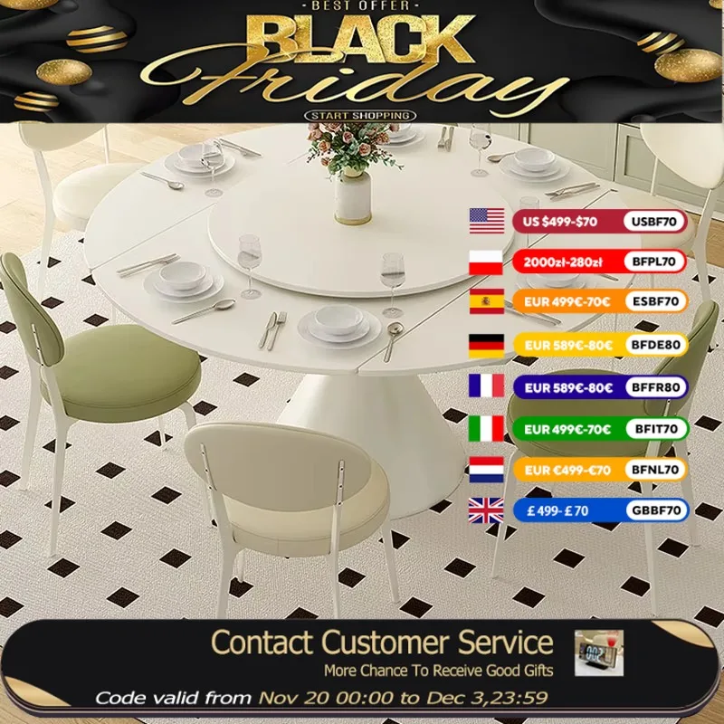 

Designer Kitchen Dining Table Living Room European Nordic Modern Dining Table White Round Big Mesas De Jantar Home Furniture