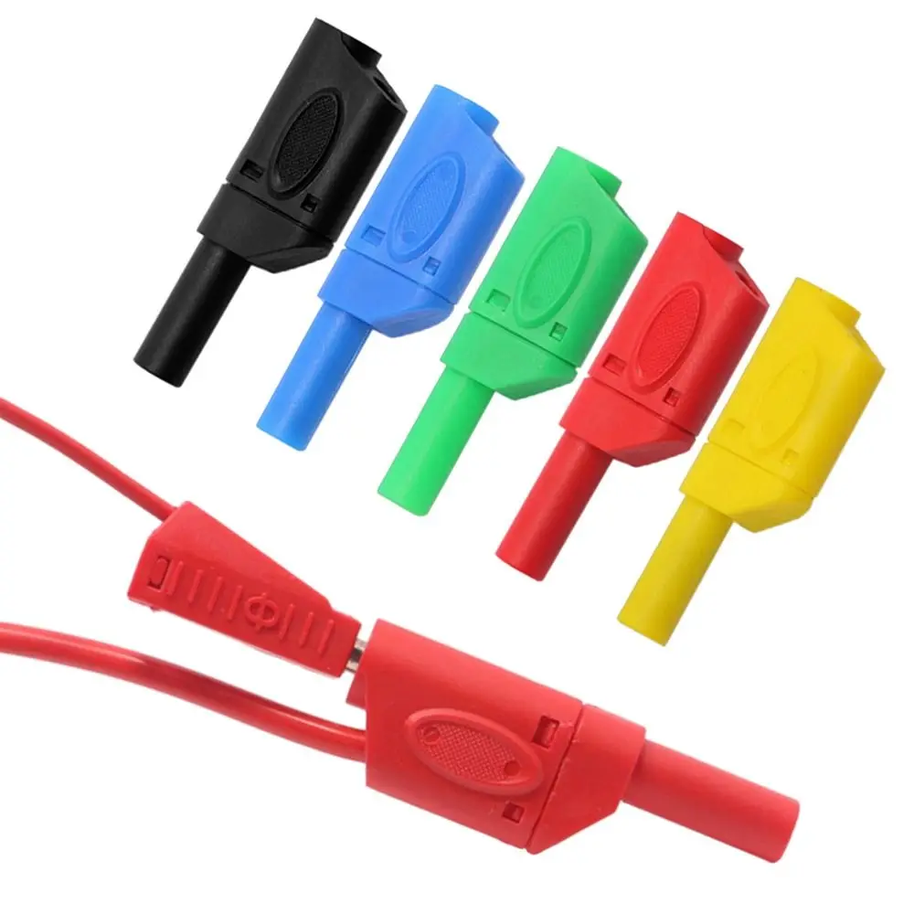 Stackable Banana Plug DIY 4MM Black Red Banana Plug Connector Safety Sheath Electrical Tools