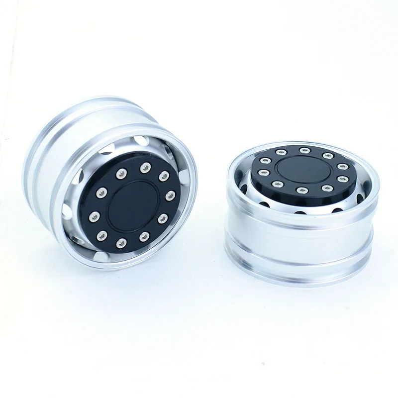 2pcs Metal Upgrade Wheels 25mm Bearing Hub Rim for 1/14 Tamiya RC Dump Truck SCANIA 770S R620 VOLVO BENZ Arocs MAN TGX LESU Car